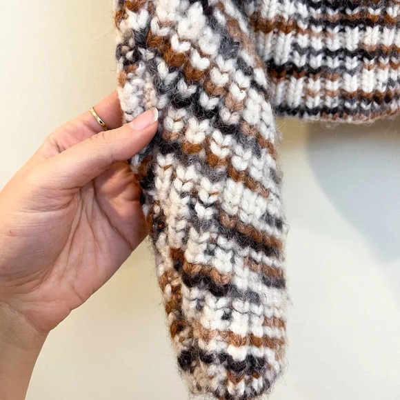 Ulla Johnson Greta Marled Alpaca Puff Sleeve Knit Striped Cardigan Sweater Small - Picture 8 of 14